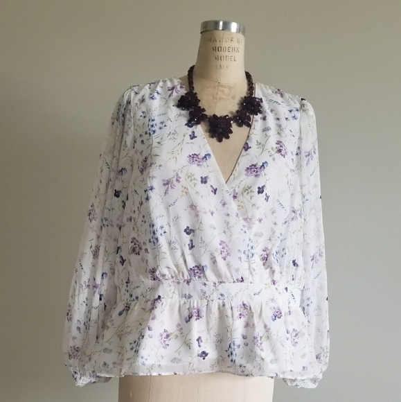 Express Tops - Floral peplum top